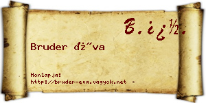 Bruder Éva névjegykártya